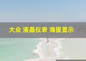 大众 液晶仪表 海拔显示